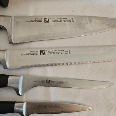 Henckel Knives, Anthropologie Ceramic Measuring Spoons & a Cutting Board (LR-DW)