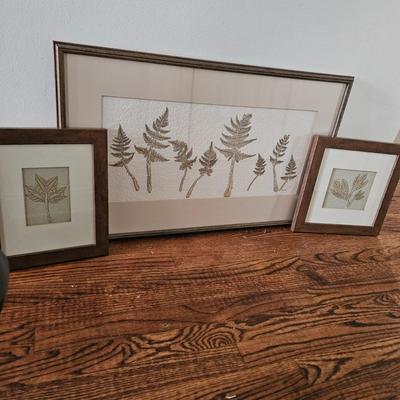 Three Framed Iris Aycock Quilted Prints on Fabric (LR-DW)