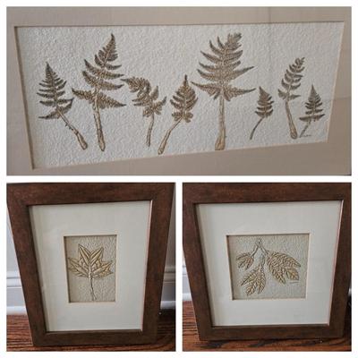 Three Framed Iris Aycock Quilted Prints on Fabric (LR-DW)