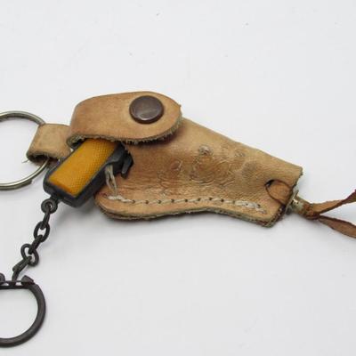 Vintage Miniature Victory Colt 45 Key Chain Cap Gun with holster