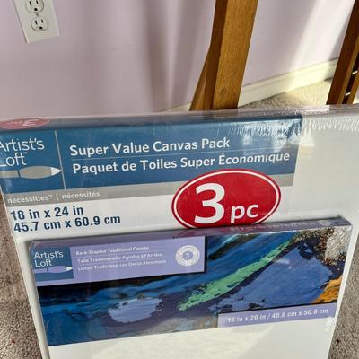 Artist Lot - Wooden Easel, Canvas, Portfolio
