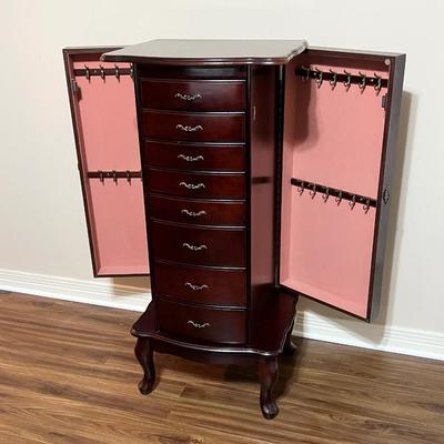 Solid Wood Cherry Queen Anne Jewelry Box