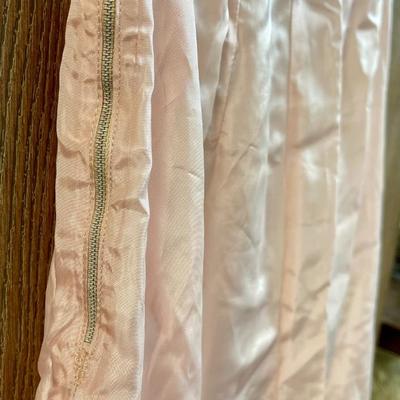 Vintage Slip, light pink with yellow lace, zips up, tailored