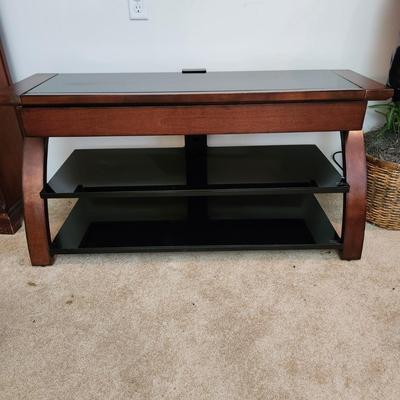 3 Shelves Tv Television Stand Smoked Glass 50