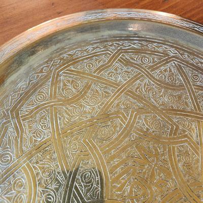 2 Heavy Brass Middle East Serving Trays