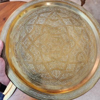 2 Heavy Brass Middle East Serving Trays