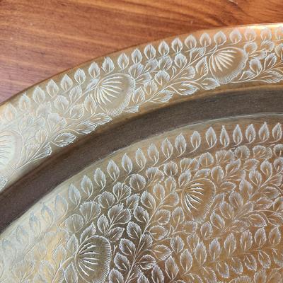 2 Heavy Brass Middle East Serving Trays