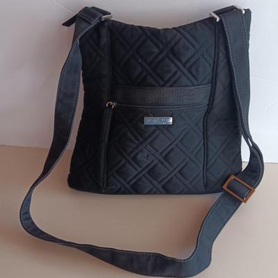 Black Vera Bradley Fabric purse with shoulder strap