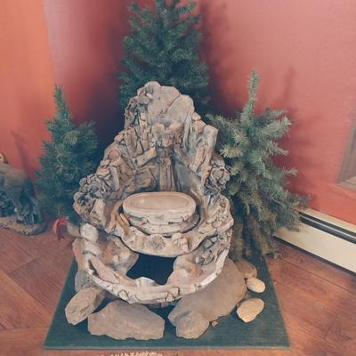 CONCRETE ELK WATER FEATURE WITH EXTRAS (INSIDE OR OUT)