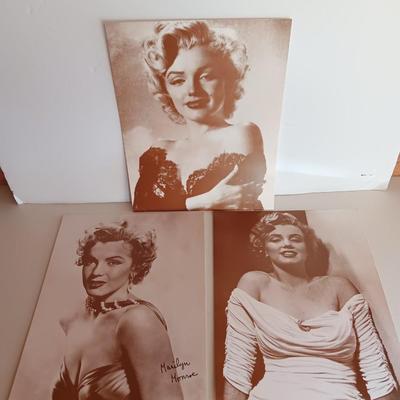 Three pictures of Marilyn Monroe