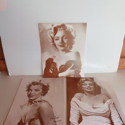 Three pictures of Marilyn Monroe