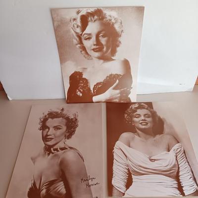 Three pictures of Marilyn Monroe