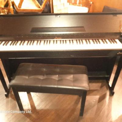 Donner DDP-90 Upright Digital Piano 88-Key Weighted Black and Flip Cover Design with Bench