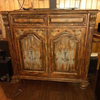 Beautiful Hooker Furniture Wakefield Two-Door Two-Drawer Chest W/Bun Feet Rustic look