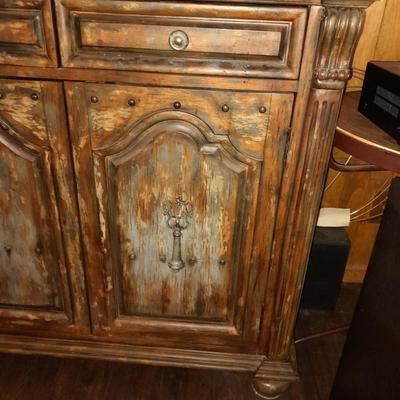 Beautiful Hooker Furniture Wakefield Two-Door Two-Drawer Chest W/Bun Feet Rustic look