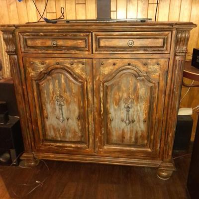 Beautiful Hooker Furniture Wakefield Two-Door Two-Drawer Chest W/Bun Feet Rustic look