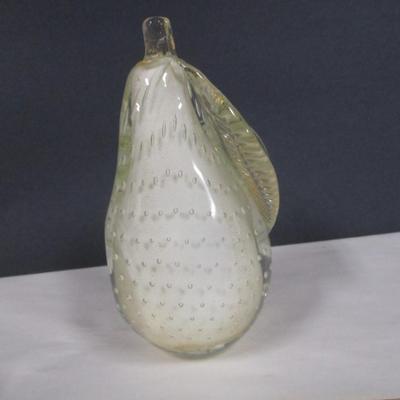 Pear & Apple Murano Italy Glass Bookends