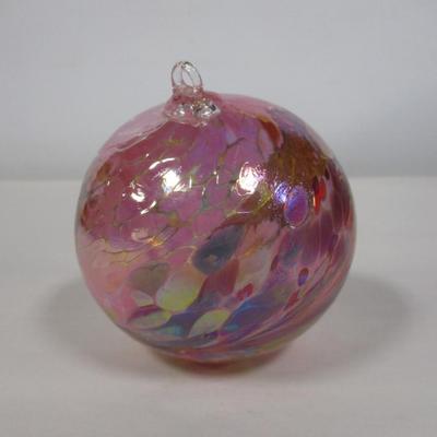 Pink Blown Glass Ornament