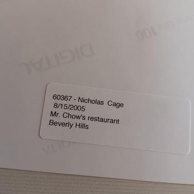 Digital Long life AUTOGRAPHED photograph - Nicolas Cage