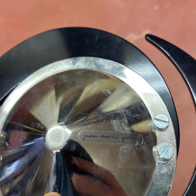 ART DECO ASHTRAY 1940, black lucite & chrome, artisan