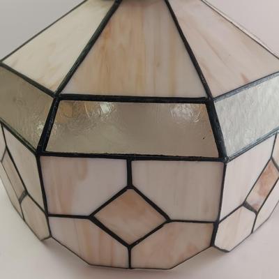 Electric stained glass hanging lamp with hardwire cord and chain