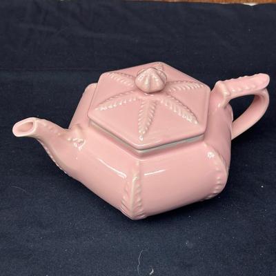 Vintage Pink Hallâ€™s Tea Pot. w/ Starfish