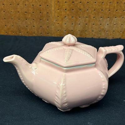 Vintage Pink Hallâ€™s Tea Pot. w/ Starfish