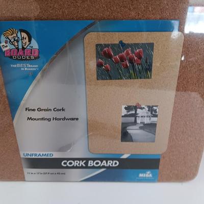 WINE & CHEESE Bamboo wooden wine rack with cheese slicer and a new unframed cork board for the menu