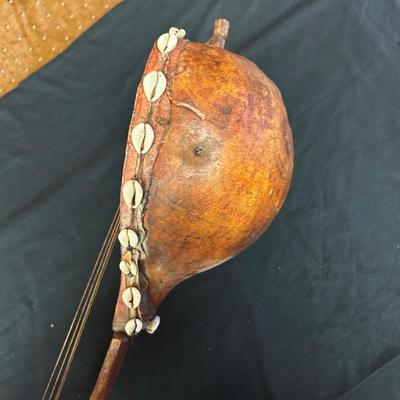 African Gourd Guitar West Africa Cowrie Shell Musical Gourd Guitar