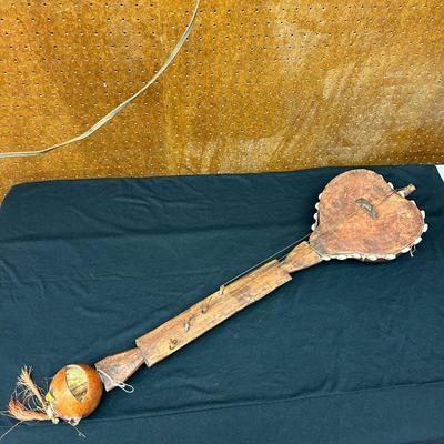African Gourd Guitar West Africa Cowrie Shell Musical Gourd Guitar