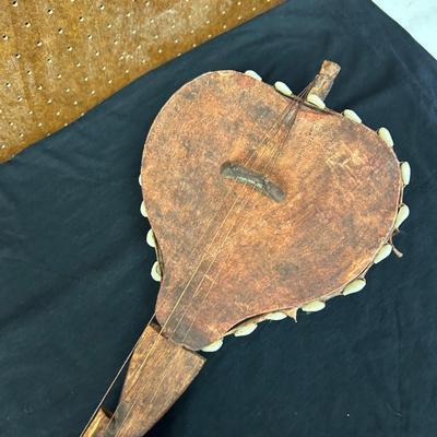 African Gourd Guitar West Africa Cowrie Shell Musical Gourd Guitar