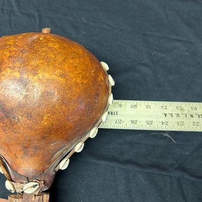African Gourd Guitar West Africa Cowrie Shell Musical Gourd Guitar