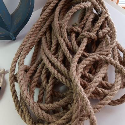 Nautical home decor - Anchor with hooks, rope and a Welcome Aboard life ring