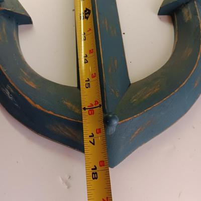 Nautical home decor - Anchor with hooks, rope and a Welcome Aboard life ring