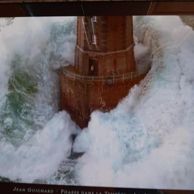 Nautical Framed wall art with glass Jean Guichard Phares Dans La Tempete La Jumet