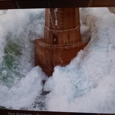 Nautical Framed wall art with glass Jean Guichard Phares Dans La Tempete La Jumet