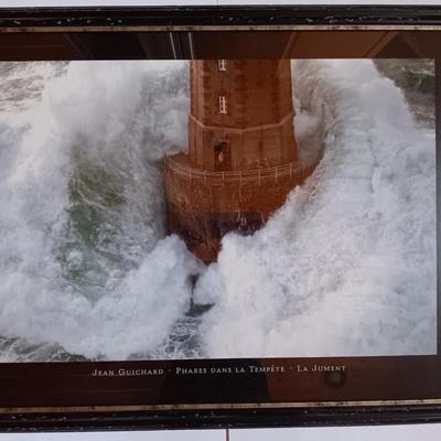 Nautical Framed wall art with glass Jean Guichard Phares Dans La Tempete La Jumet