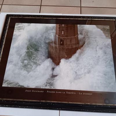 Nautical Framed wall art with glass Jean Guichard Phares Dans La Tempete La Jumet