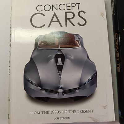 Three hardback books -Corvette - Muscle cars and Concept cars