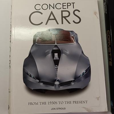 Three hardback books -Corvette - Muscle cars and Concept cars
