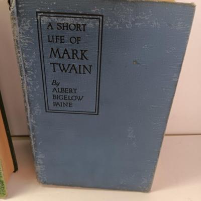 Old Antique books - 1882 Thirty years' War - 1878 English Literature -Mark Twain - Steel Square