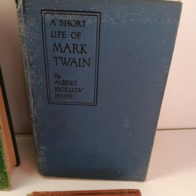 Old Antique books - 1882 Thirty years' War - 1878 English Literature -Mark Twain - Steel Square
