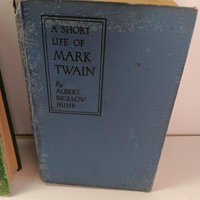 Old Antique books - 1882 Thirty years' War - 1878 English Literature -Mark Twain - Steel Square