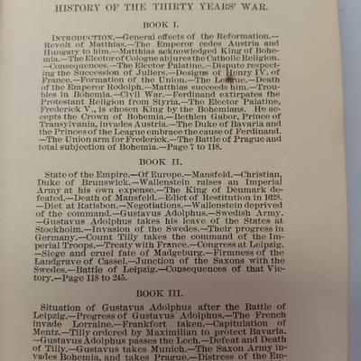 Old Antique books - 1882 Thirty years' War - 1878 English Literature -Mark Twain - Steel Square