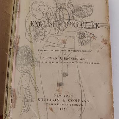 Old Antique books - 1882 Thirty years' War - 1878 English Literature -Mark Twain - Steel Square