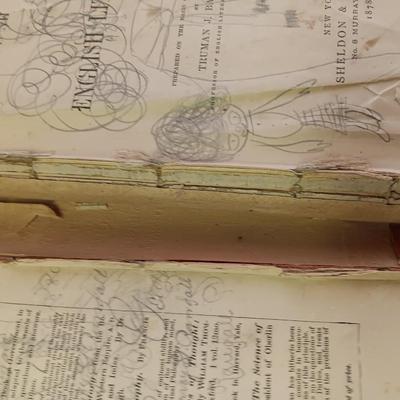 Old Antique books - 1882 Thirty years' War - 1878 English Literature -Mark Twain - Steel Square