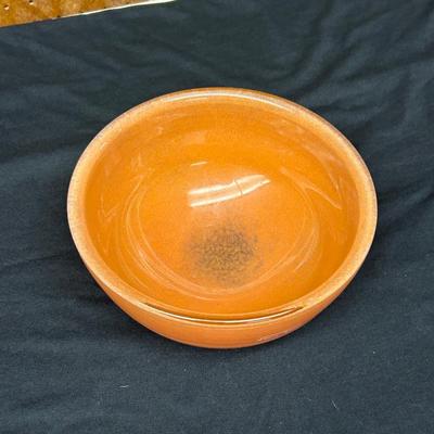 Henry Dean Orange Bowl | Fine Art Glass Bowl 7â€ Signed