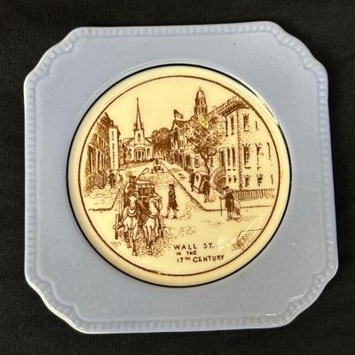Set 4 Vintage Syracuse China 5 " square Historical Scene Plates