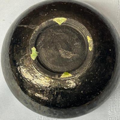 Vintage studio, pottery earth-ware with black glaze