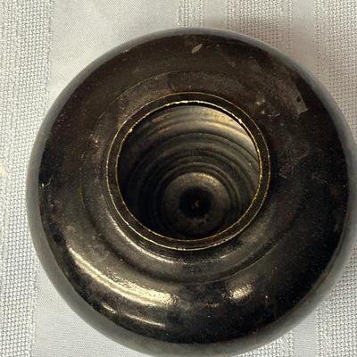 Vintage studio, pottery earth-ware with black glaze